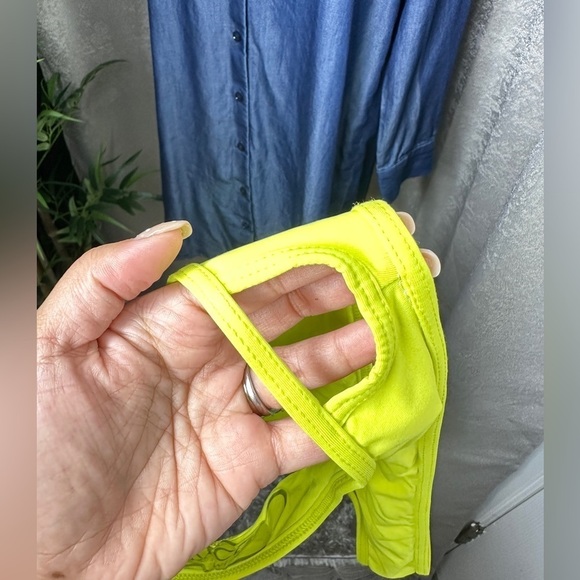 NWOT L *Space Rachel Hipster Cut-Out Bikini Swim Bottom Lime Light M - Picture 5 of 10